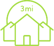 Houses within a 3 mile ring icon