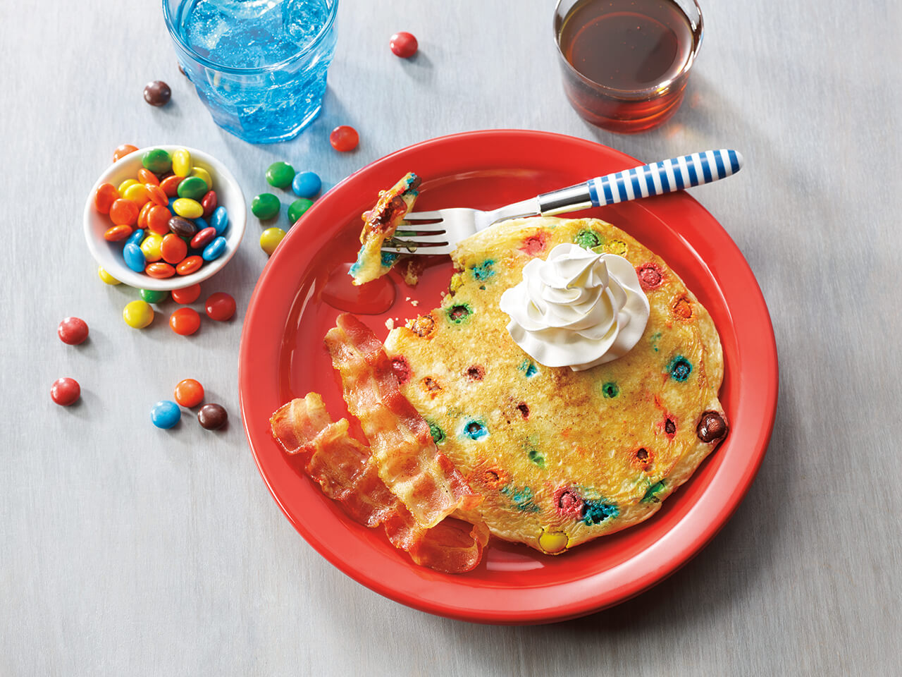 Tie-Dyed Pancake with M&M’s